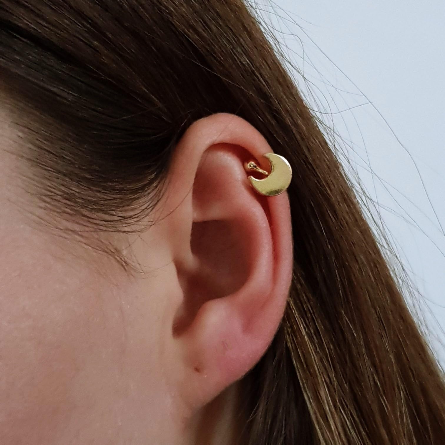 Simple Adjustable Dainty Gold Moon Ear Cuff