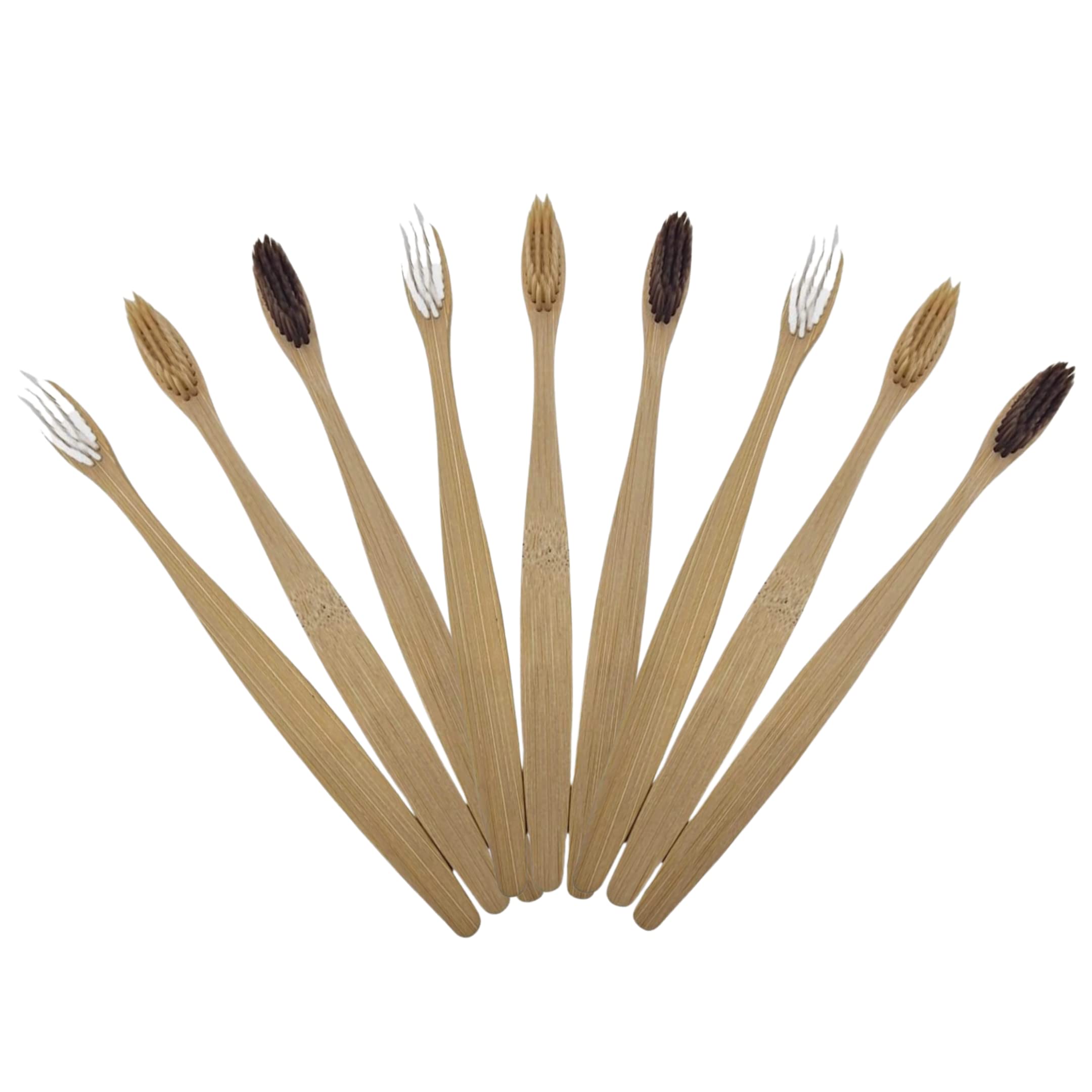 ZYBUX Bamboo Toothbrushes Kids or Aduts Soft Bristle Toothbrush Eco-Friendly Wooden Toothbrushes, Travel Friendly- Pack of 9