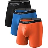 COLORFULLEAF Mens Underwear Soft Bamboo Rayon Boxer Briefs Breathable Open Fly Underwear Multipack