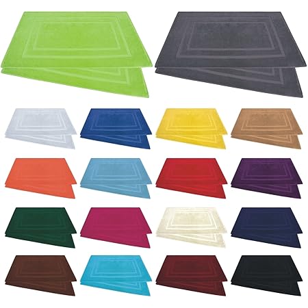 Badvorleger / Badematten / Badteppich - 2er Pack - Baumwolle 800g/m² - 50x80 cm - Farbe Schwarz