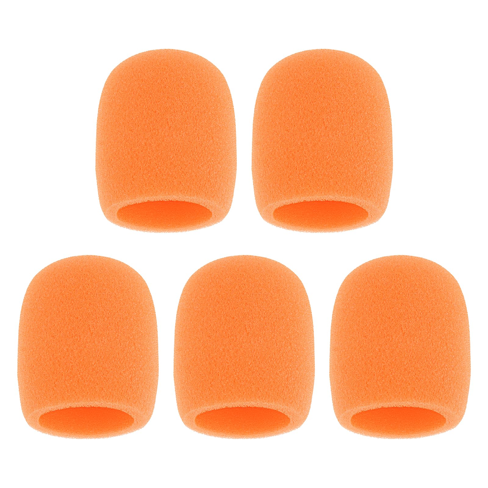 OriGlam 5pcs Thick Foam Mic Covers Handheld Microphone Windscreen, Washable Pop Filter Microphone Cover for KTV Performance (Orange) — image 1