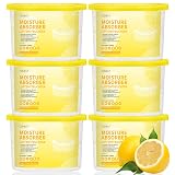 CLEVAST Moisture Absorber Boxes 6 Pack, 12 Oz Dehumidifier for Closet & Bathroom, Humidity Absorber for Wardrobe, Bedroom, RV & Car, Moisture Control, Lemon Scented