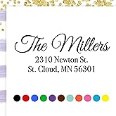 ExcelMark Personalized Return Address Stamp &ndash; Custom Self Inking Rubber Stamp (Medium, Great Vibes)