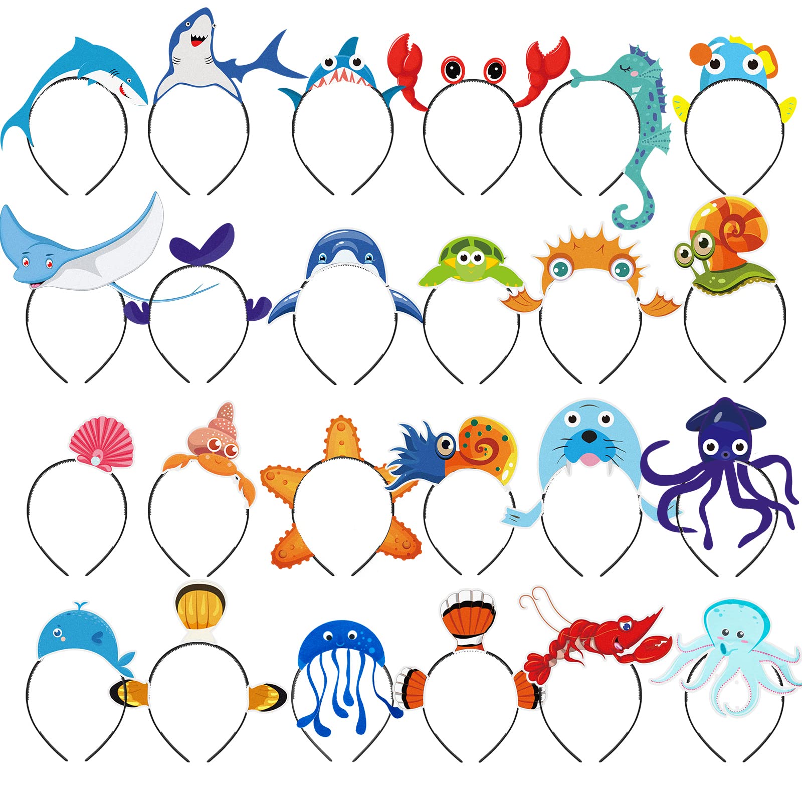 Photo 1 of 24 Pieces Sea Animal Party Headband Under the Sea Party Decorations Ocean Themed Party Decorations Ocean Party Favors Felt Ocean Animal Headbands for Boys Girls Kids Adults Party Supplies
