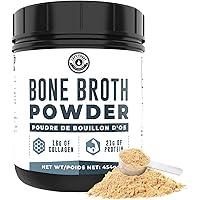 Bone Broth Powder - Grass Fed Bone Broth Powder with Protein [21g per serving] and Collagen [16g per serving]. Keto, Paleo, D