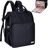 HOMEST Knitting Bag Backpack, Crochet Storage Organizer, Large Yarn Holder with Custom Front Pocket for Crochet Accessories a