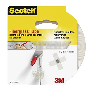 Scotch 302048 Fugenband selbstklebendes Glasgittergewebe, 48 mm x 50 m, weiß