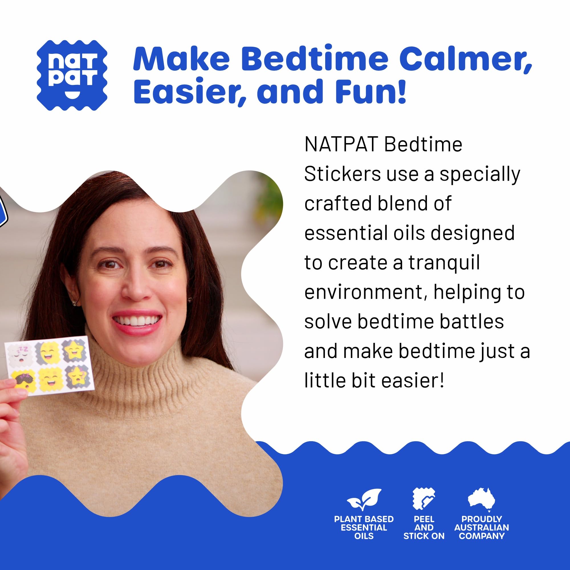 NATPAT Sleepy Patch Bed Time Stickers for Kids - Sleep Promoting Patch - Non-Toxic Solution for Better Sleep - Chemical & Drug Free, Melatonin Free - Buzz Patch Natural Patch (24 Pack)