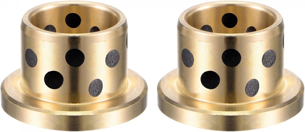 sourcing map Flanged Sleeve Bearings 16mm Bore 20mm OD Brass Oilless Bushings