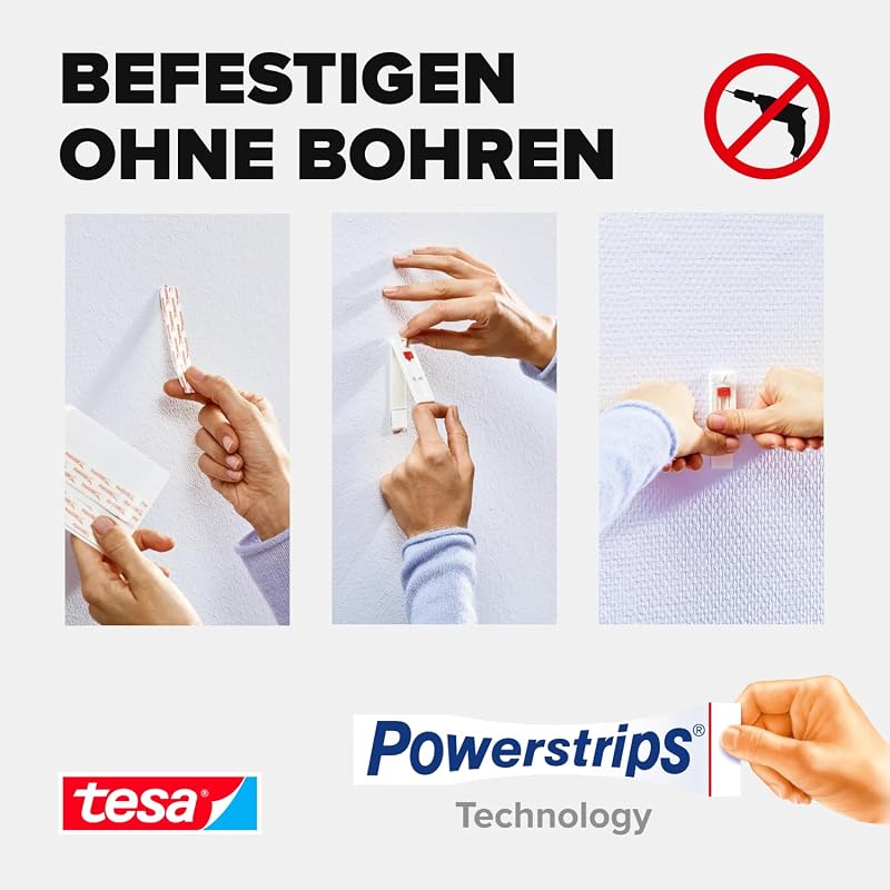 Klebenagel für Tapete & Putz, verstellbar - 4 Nägel inkl. tesa Strips