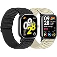 Tiptops Bands Compatible with Redmi Watch 4 / Xiaomi Mi Smart Band 8 Pro/Xiaomi Smart Band 9 Pro Strap for Women Men, 2 Pack Soft Elastic Nylon Replacement Wristbands For Xiaomi Mi Smart Band 8 Pro Bracelet