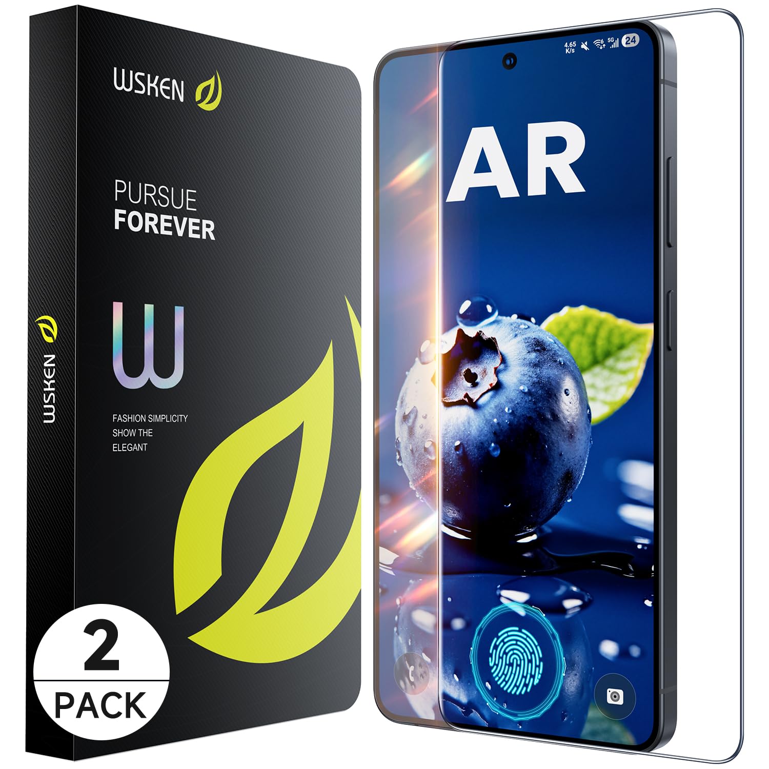 Photo 1 of WSKEN for Samsung Galaxy S26 Ultra Screen Protector - AR Original Visual, Fingerprint Unlock [100% Anti Reflection] Shatterproof Anti Glare 9H+ Tempered Glass S26 Ultra Screen Protector, 2 PCS