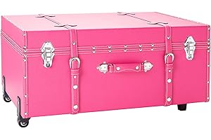 DormCo Texture® Brand Wheeled Trunk - Cherry Pink - Large