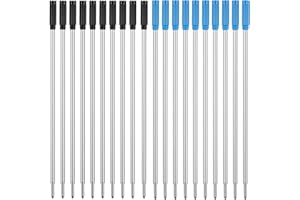 Unibene Cross Compatible Ballpoint Pen Refills 20 Pack, 1.0mm Medium Point-10 Black & 10 Blue, Smooth Writing Replaceable German Ink Refill