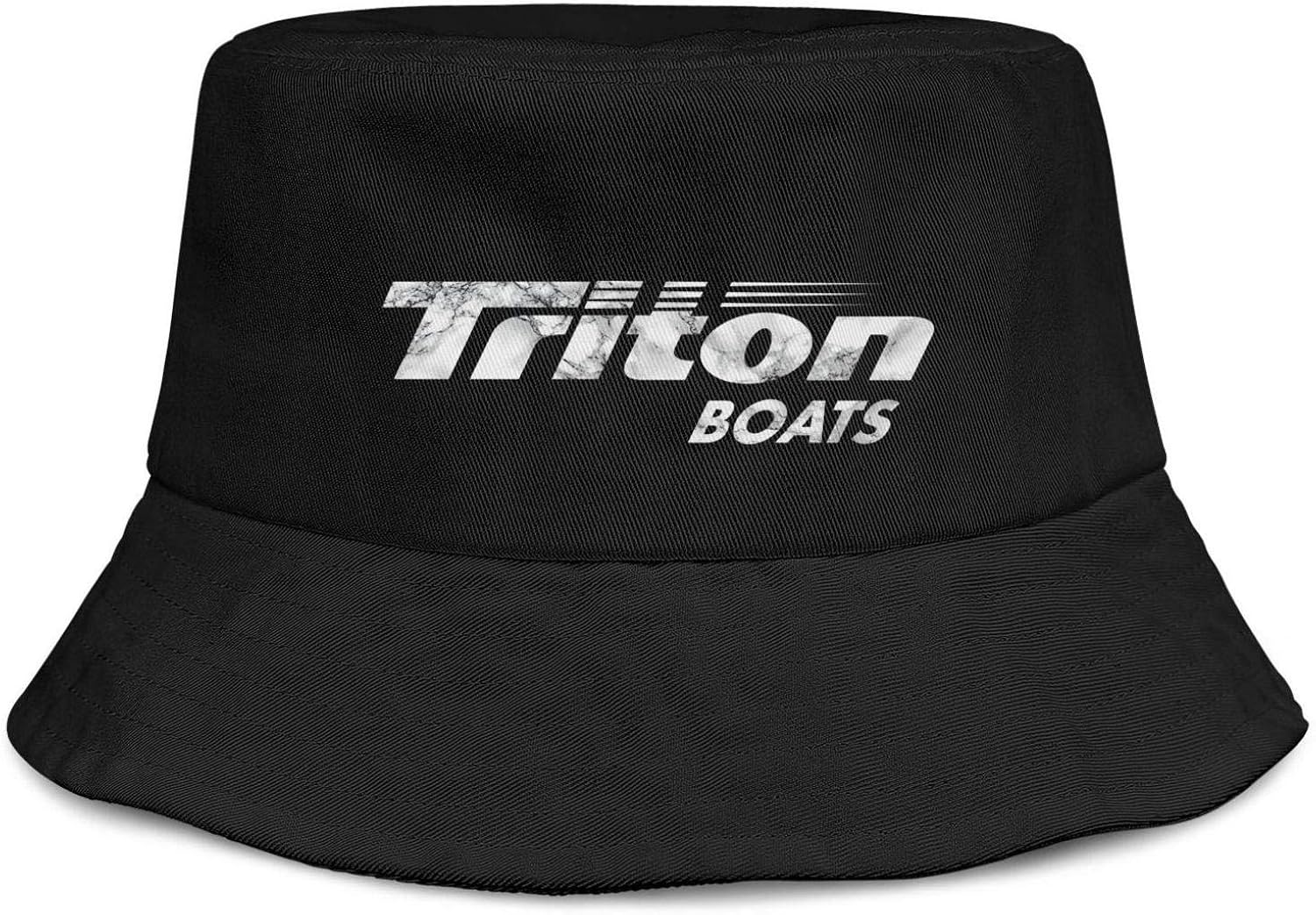 Men Sun Hat TritonBoatsFishingWhiteMarble Black Street