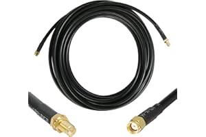 WIZACE RP-SMA Male to RP-SMA Female S-MR240 Extension Cable (50 Ohm), Pure Copper Low-Loss Coax Jumper for WiFi Router Wirele