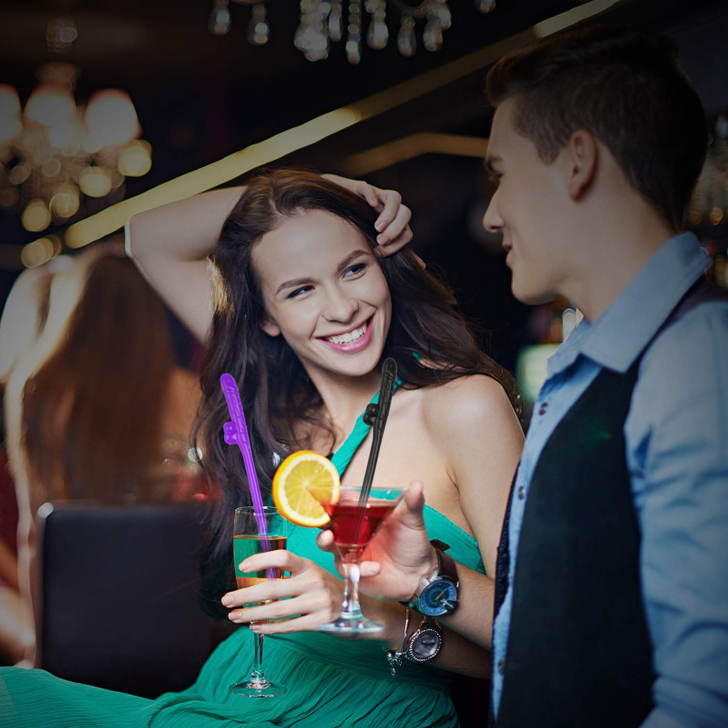 Bachelorette Party Drinking Straw, l\'aise vie Funny Straw Fun Shape Naughty Straw Interesting Party Straw Suitable for Hen Party (30)