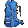 Bseash 60L Waterproof Hiking Camping Backpack with Rain Cover, Large Outdoor Sport Travel Daypack Rucksack for Climbing