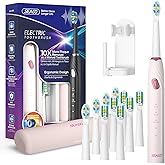 SEAGO Electric Toothbrush with 10 Brush Heads,Travel Toothbrush with Travel Case, Electric Tooth Brush with Smart Timer for Adults, Boys, and Girls,SG-2316(Pink)