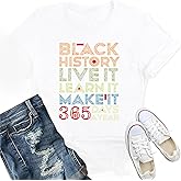 IFQ Black History Shirts for Women African American Culture T-Shirt Vintage Black Culture Tee Tops