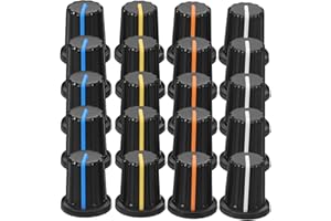 SILENRADAWN Audio Mixer Volume Control Knobs 20Pcs Plastic Rotary Replacement Knob Set for Guitar and Speaker