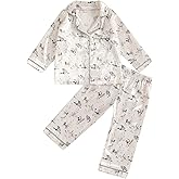 Honganda Kids Toddler Baby Girl Fall Two Piece Pajamas Set Long Sleeve Duck Pajama Shirt Bottom Pants Satin Sleepwear Clothes