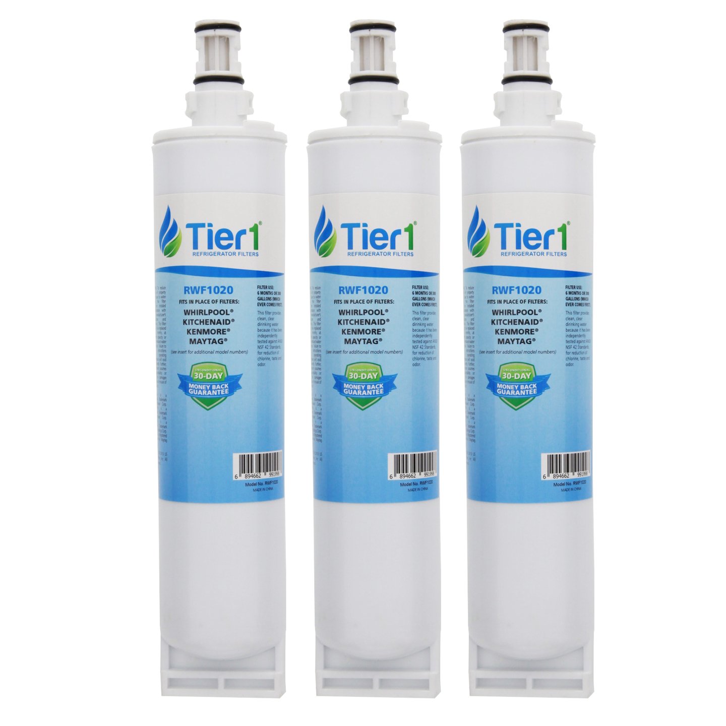 Tier1 Replacement Whirlpool EDR5RXD1 EveryDrop Refrigerator Water Filter 3Pack and DM06N