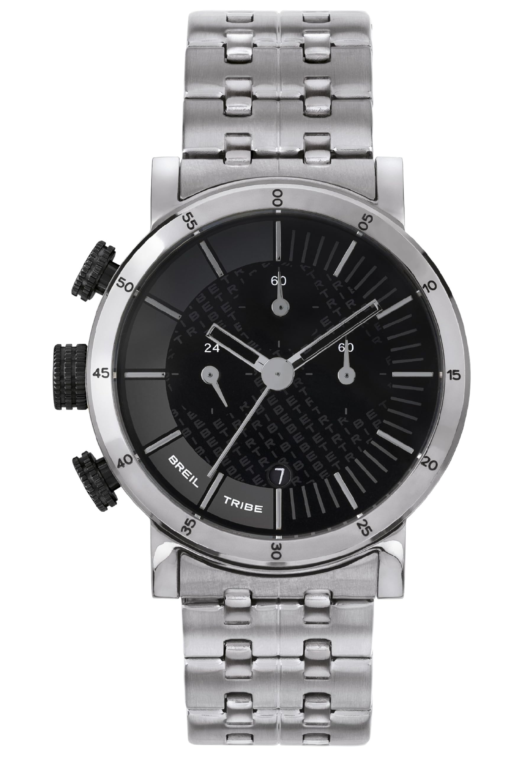 Breil Men's Lil Tribe Watch Collection BI-Colour Black dial Chrono Quartz Movement and Steel Steel Bracelet EW0469