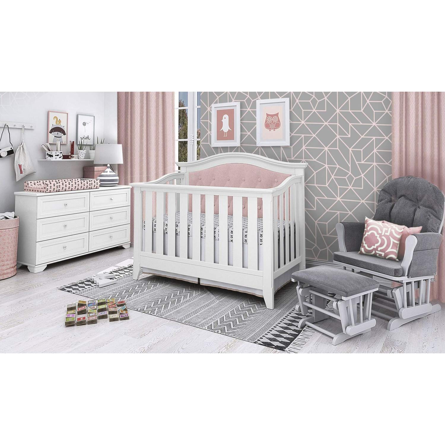 magnolia upholstered crib