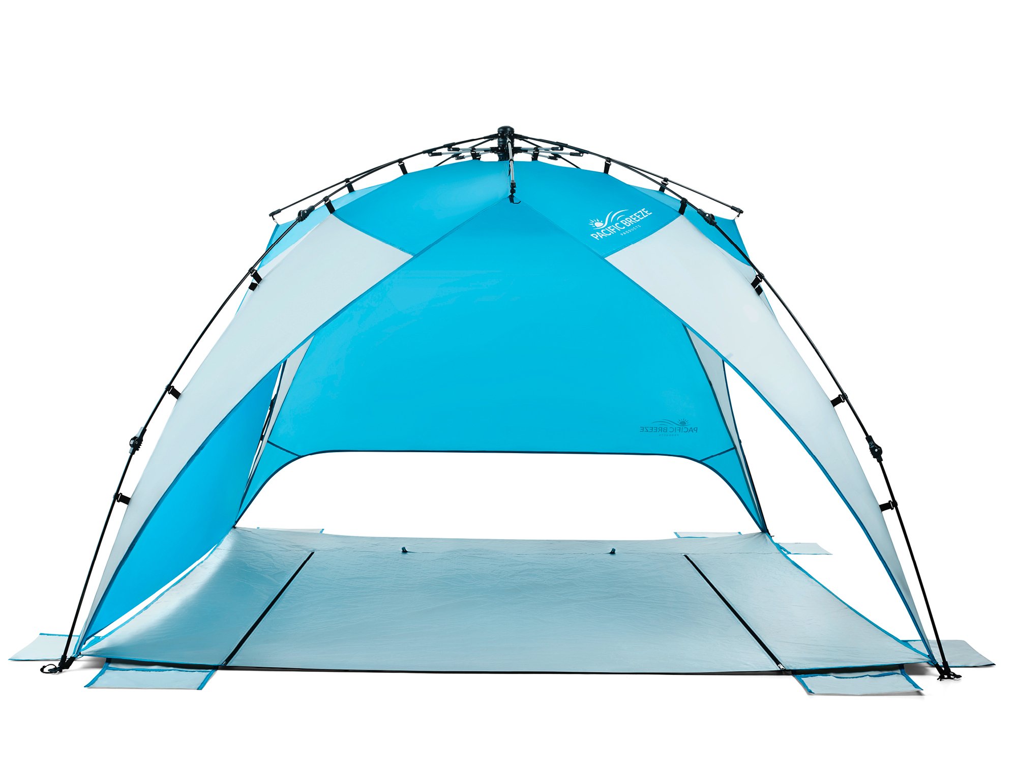 Pacific Breeze Easy Setup Beach Tent Deluxe XL, SPF 50+ Pop Up Beach