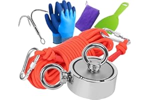 RIHEGIANT Heavy Duty Fishing Magnet Kit 1000lb Double Side Strong Pull Combined Fishing Magnets Kits Powerful Neodymium Magnet for Christmas Gift