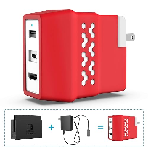 Mini Switch Adapter Nintendo Switch Adapter, 3 in 1 USB Quick Charger, HDMI Splitter, USB 3 ...