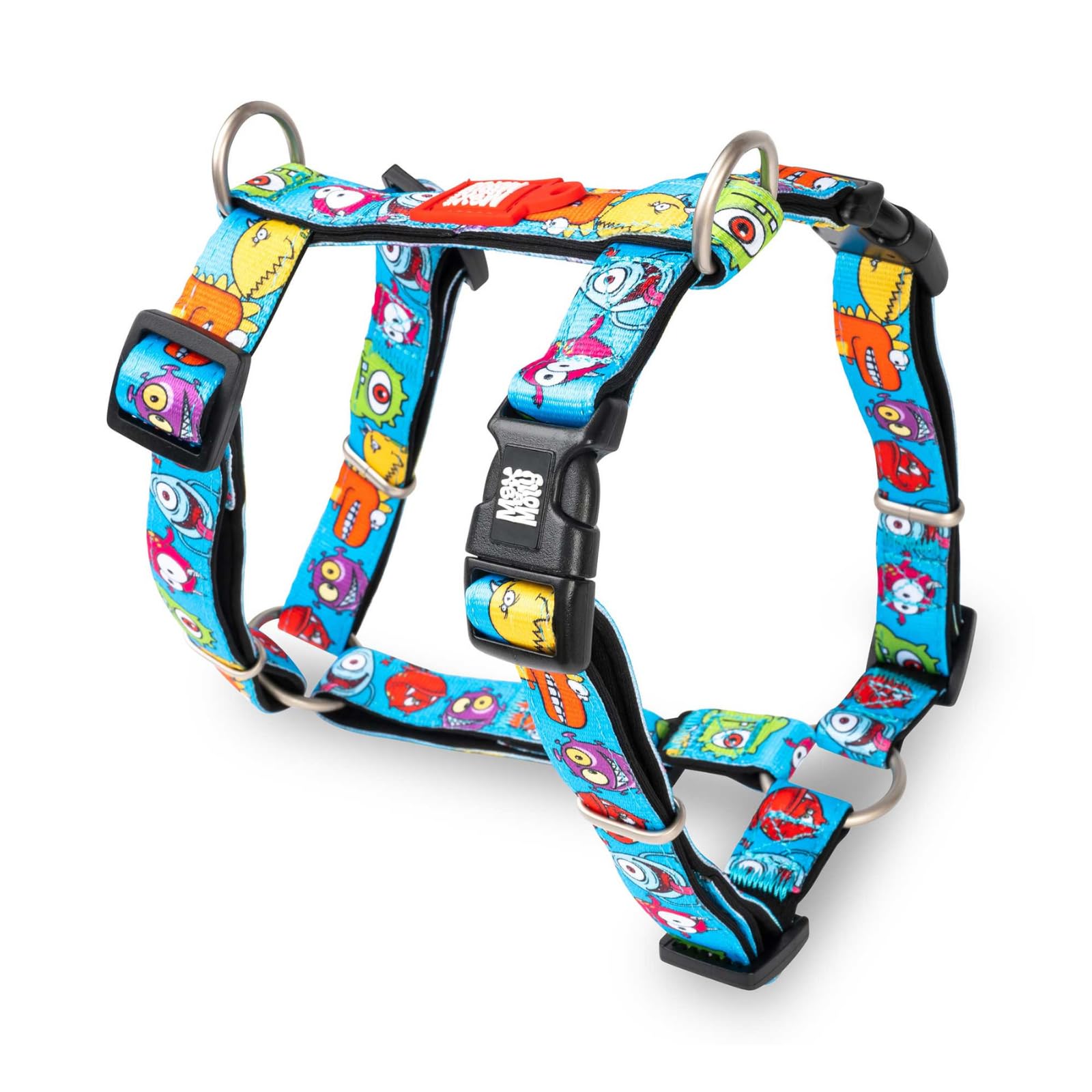 Max & Molly Dog Harness in H-Shape, Ultra Comfortable Neoprene Harness for Medium Dogs, Little Monsters/M, Padded, Safe & Ultralight - Comfort for Your Faithful Companion
