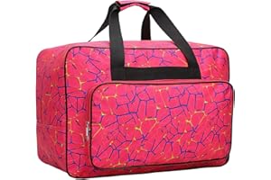 Sewing Machine Case Tote Bag 15x10x7 Nylon Carry On Bag with Front Pockets and Handles, Universal Padded Storage Travel with 