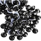 Beadsland Hotfix Rhinestones, 2880pcs Flatback Crystal Rhinestones for Crafts Clothes DIY Decoration, Black, SS10, 2.7-2.9mm