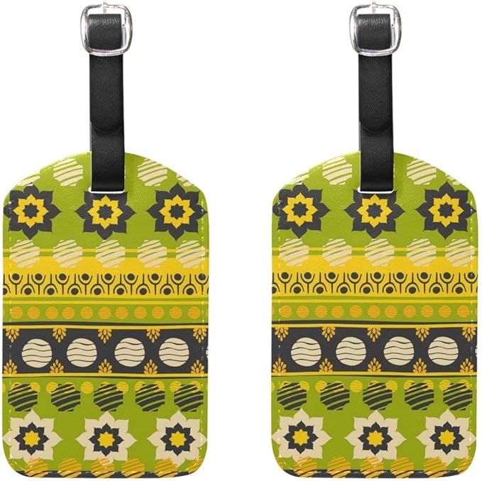 Set of 2 Luggage Tags Africa Art Custom Suitcase Labels Travel