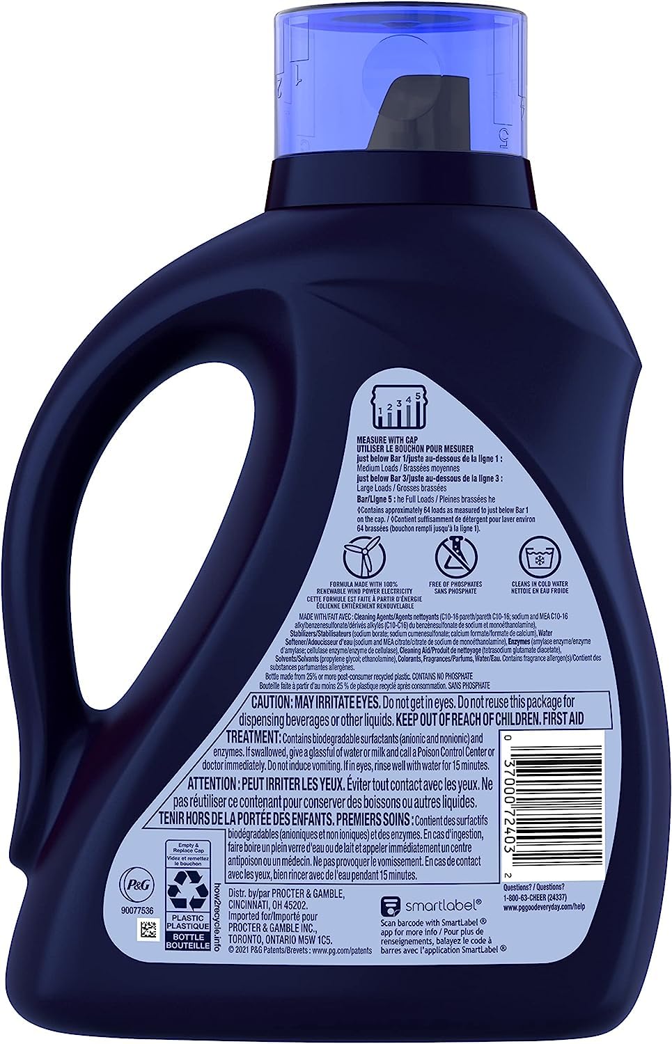 Cheer Liquid Laundry Detergent 64 loads 92 fl oz, HE Compatible