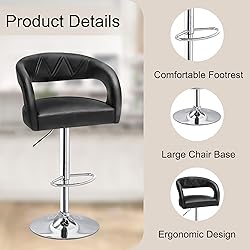 VECELO Bar Stools Set of 4 Adjustable Swivel Modern
