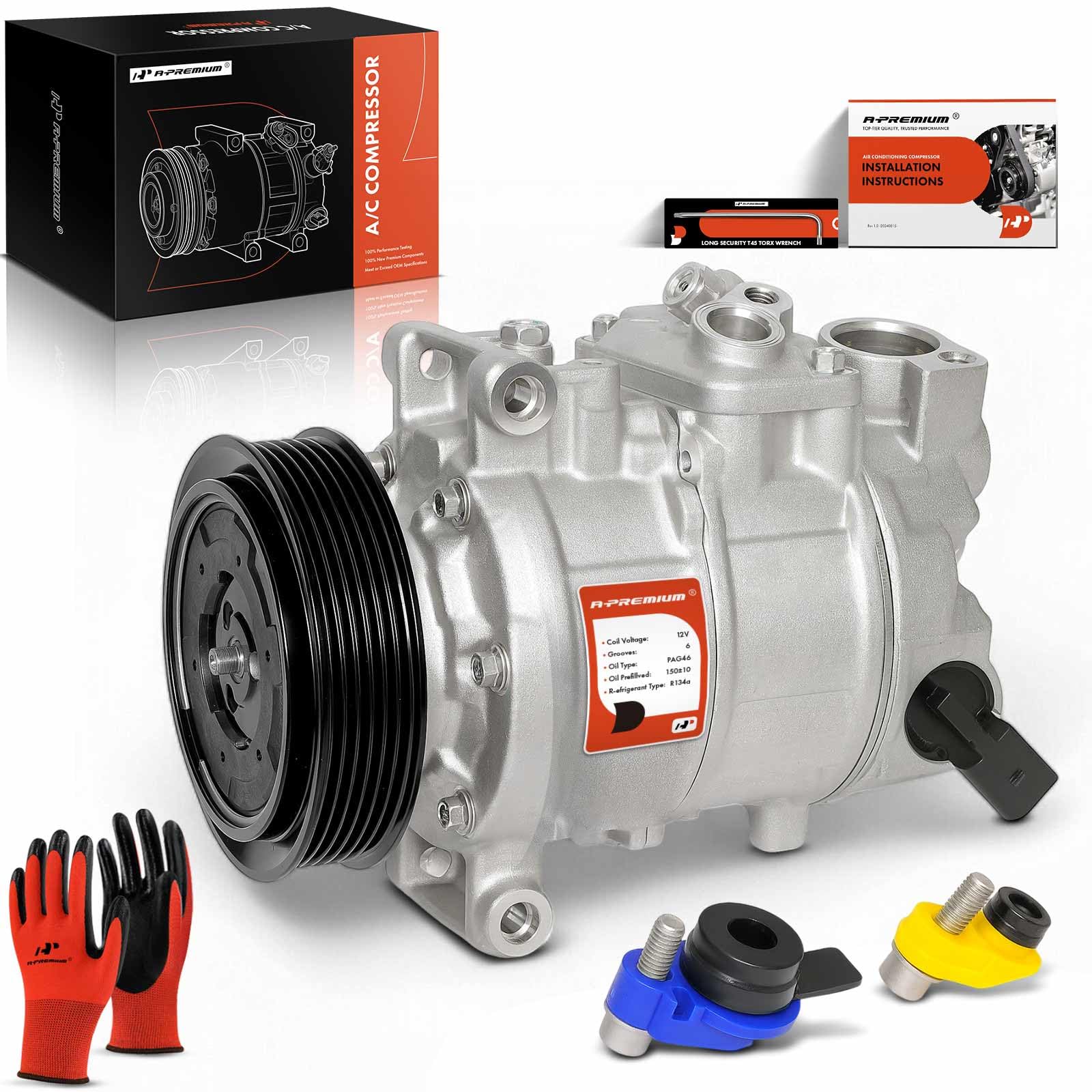 Photo 1 of ***(PARTS ONLY/ MAJOR DAMAGE/ SEE NOTES)***
A-Premium Air Conditioner AC Compressor with Clutch Compatible with Audi A4 A4 Quattro 2005-2013, Q5 2011-2012, A5 A5 Quattro 2010-2012, A6 2012-2015, A6 Quattro 2013-2015, 1.8L 2.0L 3.2L