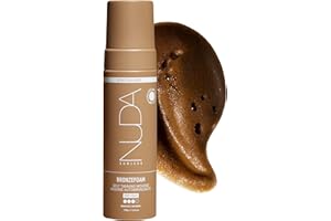 Nuda BronzeFoam Self Tanning Mousse | Lightweight, Fast-Drying & Streak-Free Sunless Tanner | Made with Niacinamide, Bakuchio