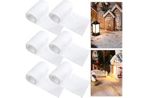 Newwiee 6 Pcs 2.6 x 8 ft Christmas Snow Blankets Artificial Snow Blanket Snowman Christmas Decorations for Christmas Village Backdrop Decorations Party Display