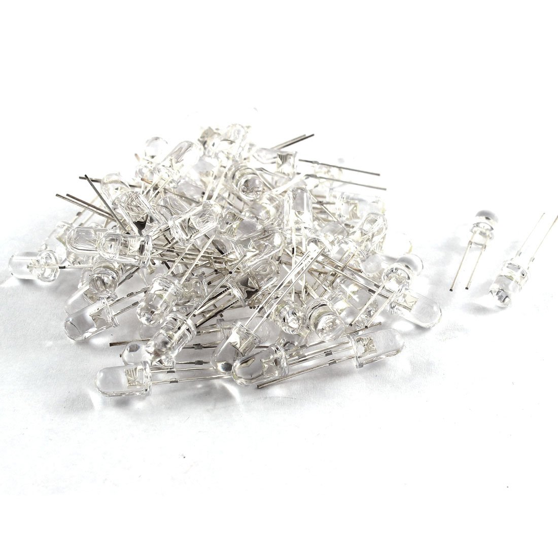 Sourcingmap LED Bright Light Lamp Emitting Diode, 70 Piece, DC 3V-6V, 5 Mm, White