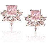 ATIMIGO Vintage Rhinestone Crystal Cluster Drop Earrings Art Deco Hypoallergenic Earrings for Women Wedding Bridal Prom Formal