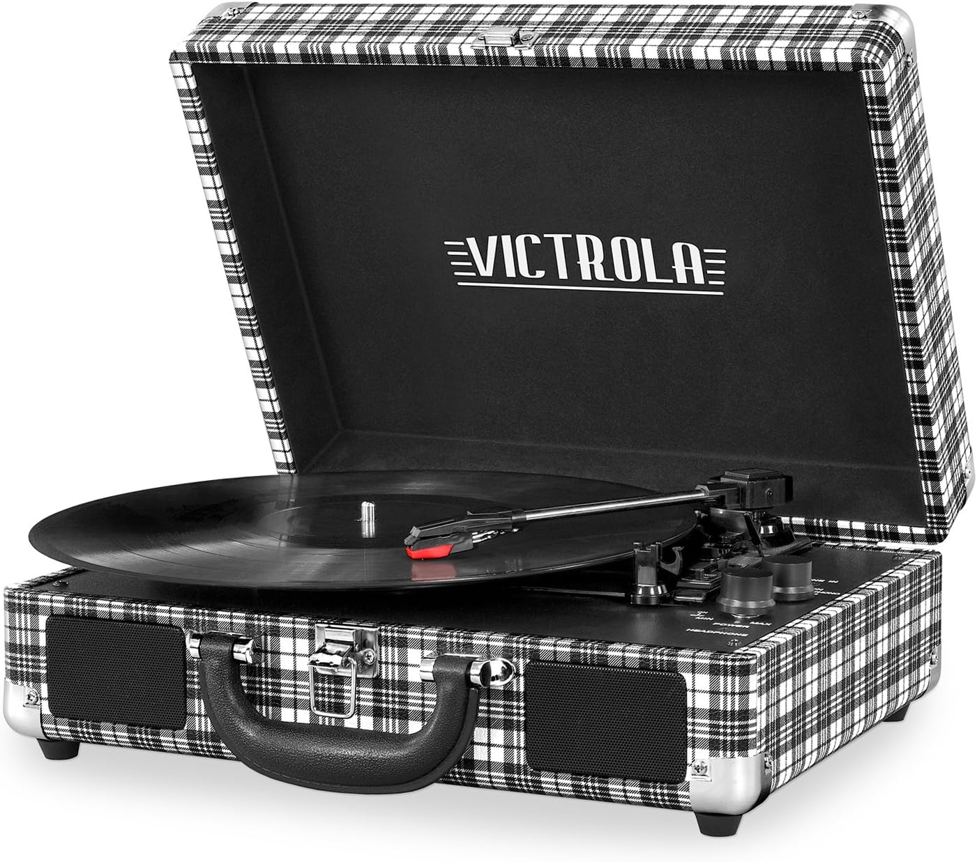 Victrola Journey - Tocadiscos Bluetooth para maleta - Blanco/Negro