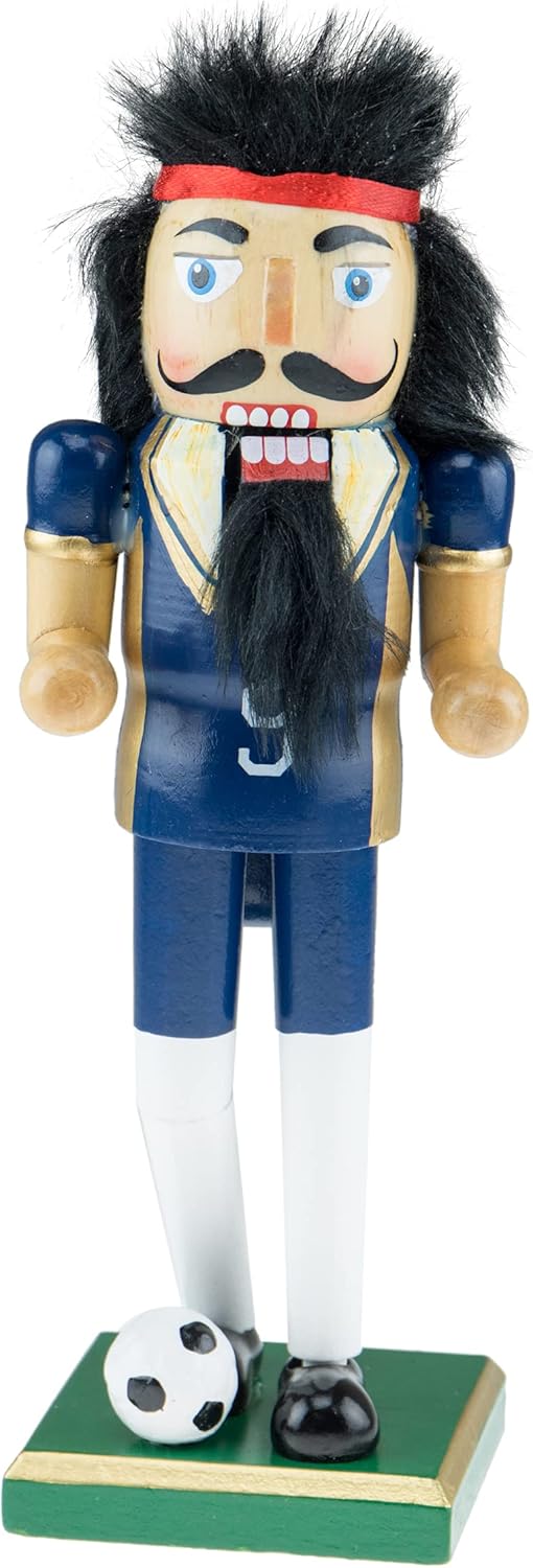 Nutcrackers - Clever Creations Soccer Player 10 Inch Traditional Wooden Nutcracker, Festive Christmas Décor for Shelves and Tables
