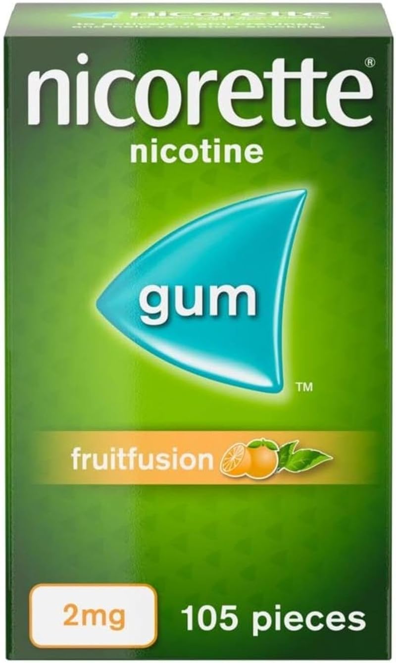 Nicorette FruitFusion 2mg Gum - 105 Pieces Stop Smoking/Vaping Aid