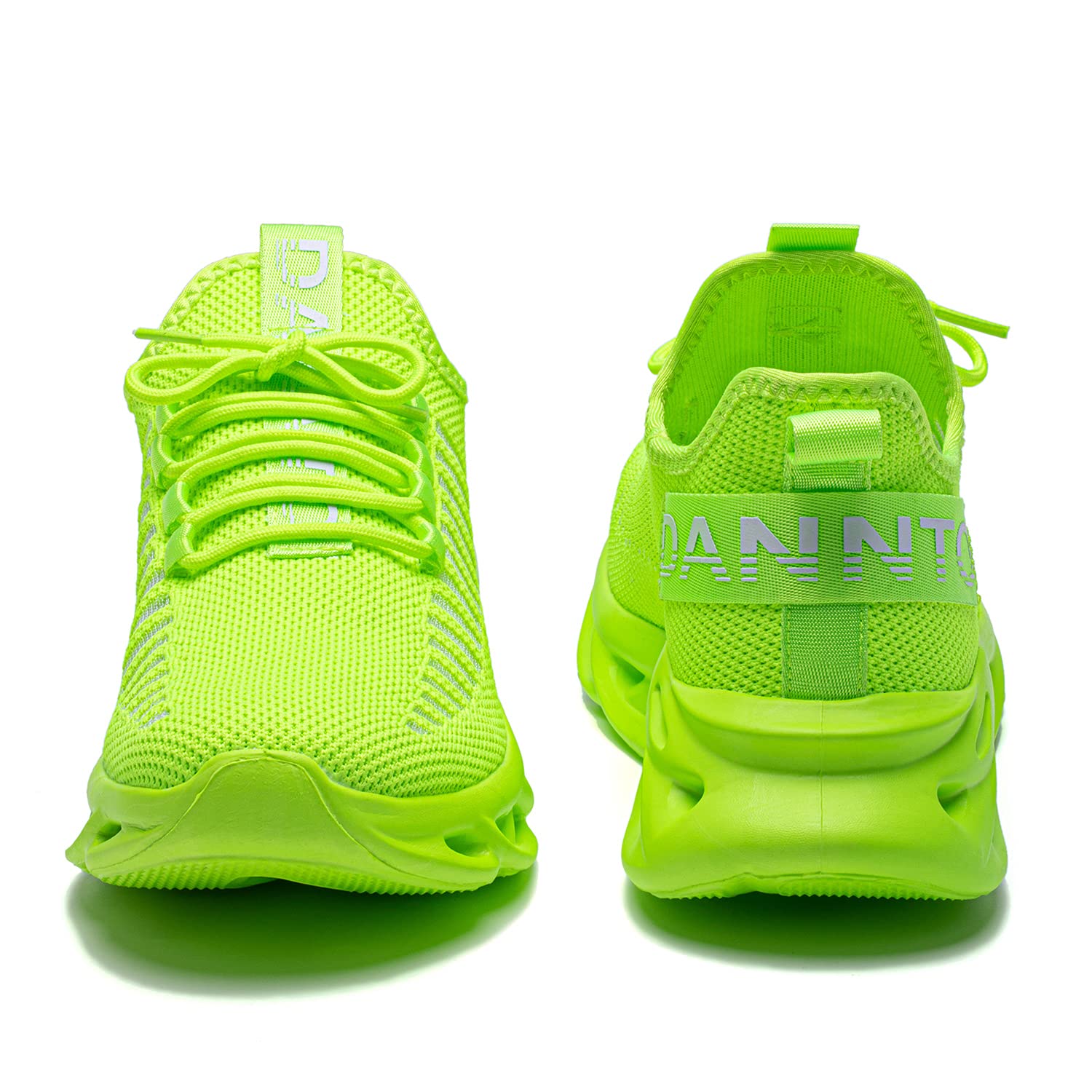 DANNTO Laufschuhe Herren Turnschuhe Damen Sneaker Leichte Atmungsaktiv rutschfeste Sportschuhe Gym Fitness Outdoor Schuhe Fashion Straßenlaufschuhe Grün 43 5