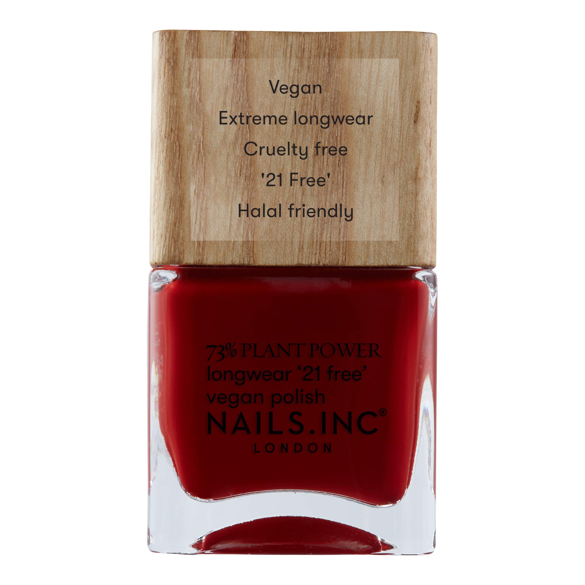 Nails.INC 73% Plant Power Nail Polish, Long Lasting Nail Color Lasts Up to 10 Days, Quick Drying, Cruelty Free, Vegan, 21 Free Formula, Swear By Salutation, (14ml)