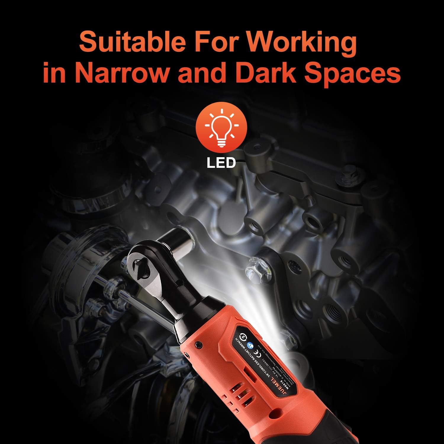 16.8V Cordless Electric Wrench Kit, JUEMEL Power Ratchet Wrench 3/8" 46 N·m 400 RPM With 2-Pack 2.0Ah Li-Ion Batteries, Fast Charger, 7 Sockets, 2 Screwdrivers and 1/4" Adapter: Home Improvement