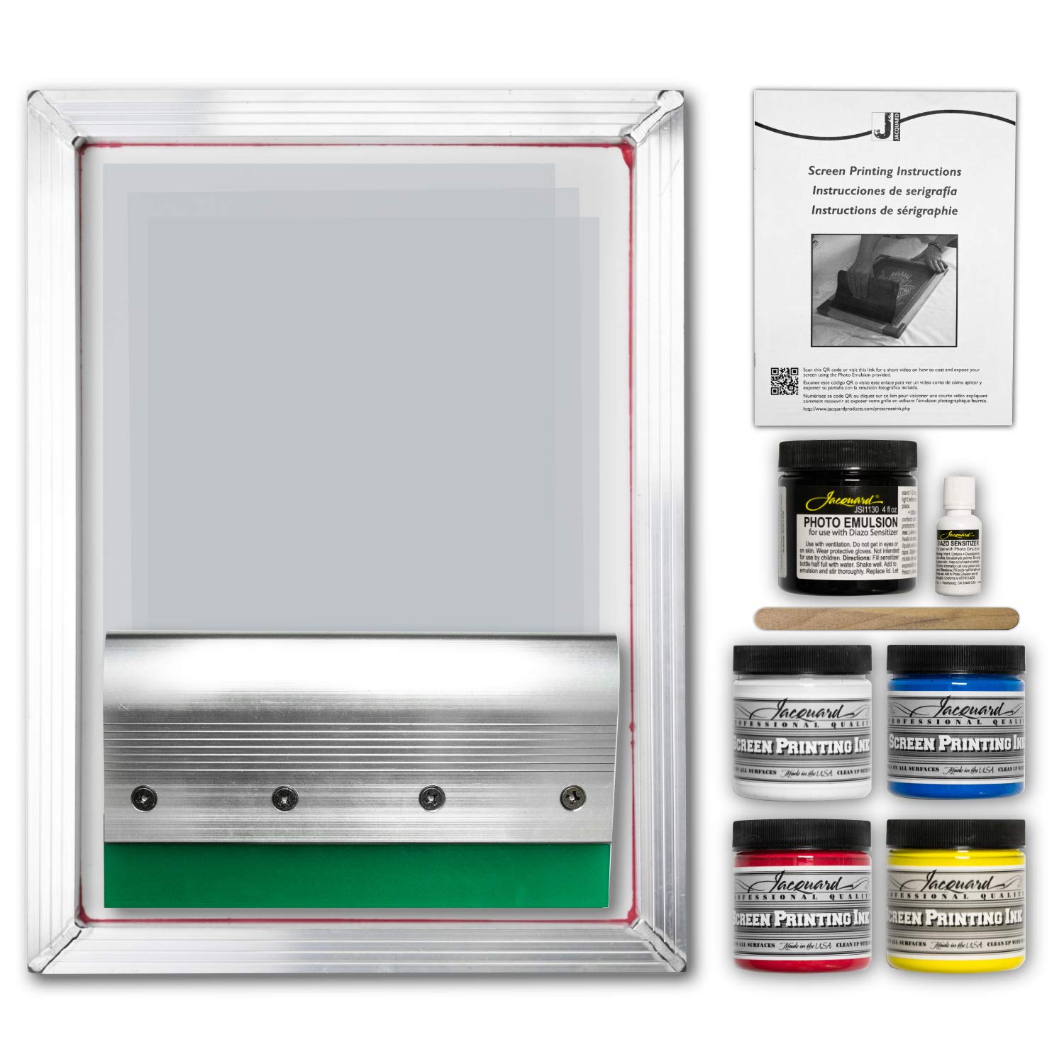 Jacquard Professional Screen Printing Kit | Dazzling Opaque Color Ability | Maximum Durability | Easy and Fun to Use! (E-Commerce Packaging)